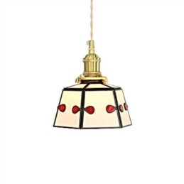 Kolorowa szklana lampa wisząca w stylu japońskim, retro dekoracyjna lampa wisząca przy łóżku