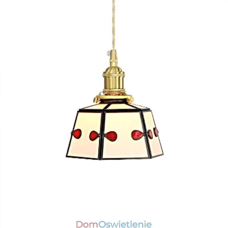 Kolorowa szklana lampa wisząca w stylu japońskim, retro dekoracyjna lampa wisząca przy łóżku