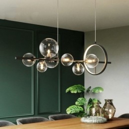 Nowoczesna szklana bańka wisząca lampa G9 żarówki żyrandol