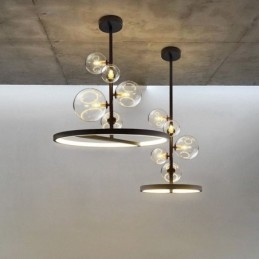 Nowoczesne wiszące lampy oprawa żyrandol szklany bańka wisząca lampa