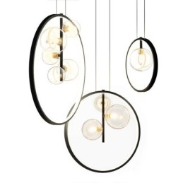 Nordic Wisząca Lampa Szklane Bąbelki Okrągły Żyrandol Nowoczesny Salon Lampa