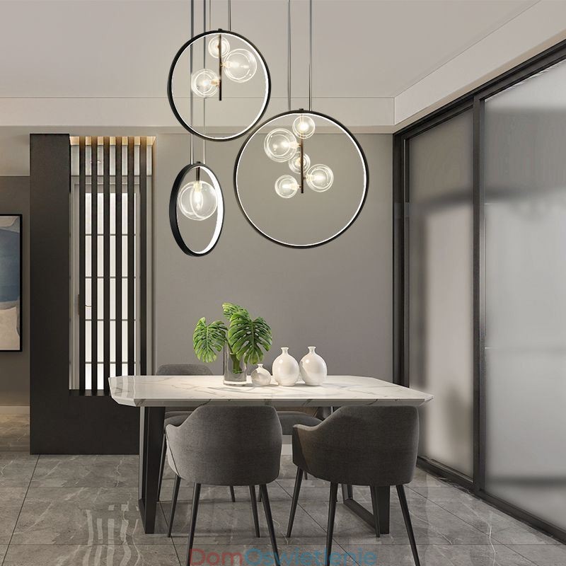 Nordic Wisząca Lampa Szklane Bąbelki Okrągły Żyrandol Nowoczesny Salon Lampa