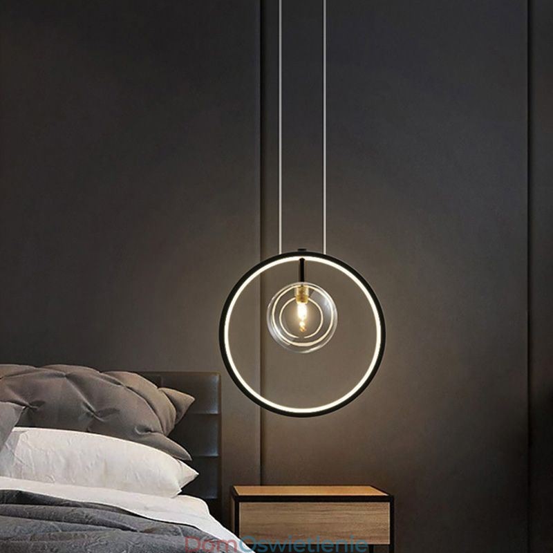 Nordic Wisząca Lampa Szklane Bąbelki Okrągły Żyrandol Nowoczesny Salon Lampa