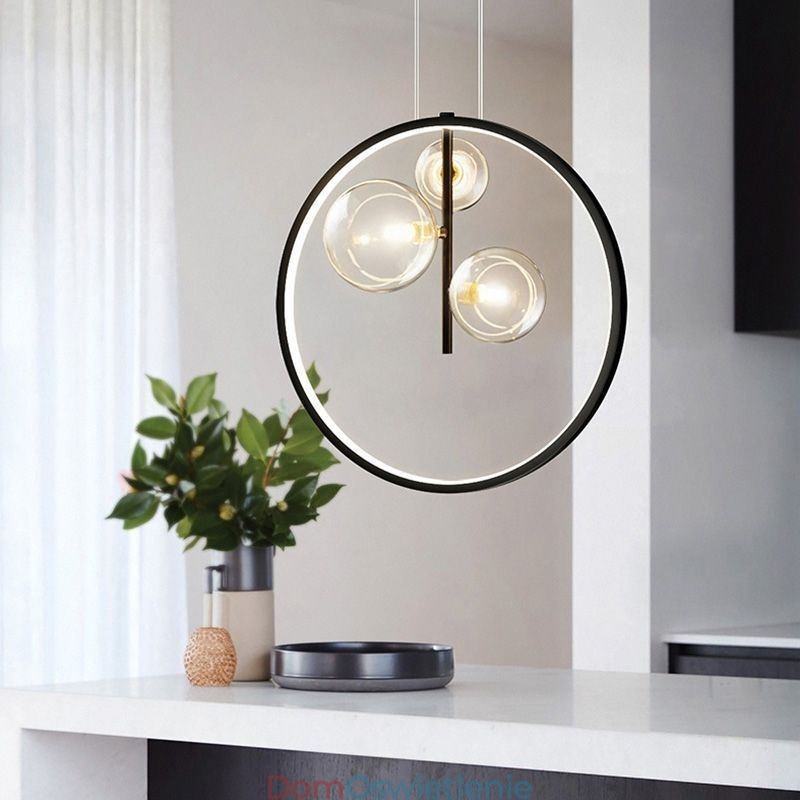 Nordic Wisząca Lampa Szklane Bąbelki Okrągły Żyrandol Nowoczesny Salon Lampa