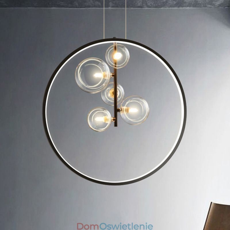 Nordic Wisząca Lampa Szklane Bąbelki Okrągły Żyrandol Nowoczesny Salon Lampa