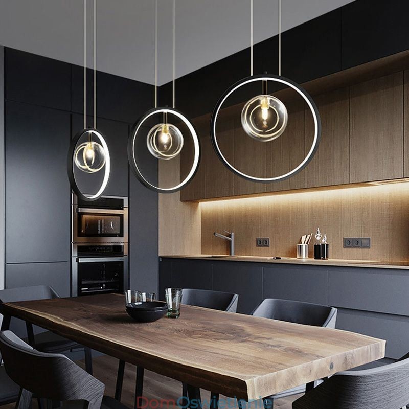 Nordic Wisząca Lampa Szklane Bąbelki Okrągły Żyrandol Nowoczesny Salon Lampa