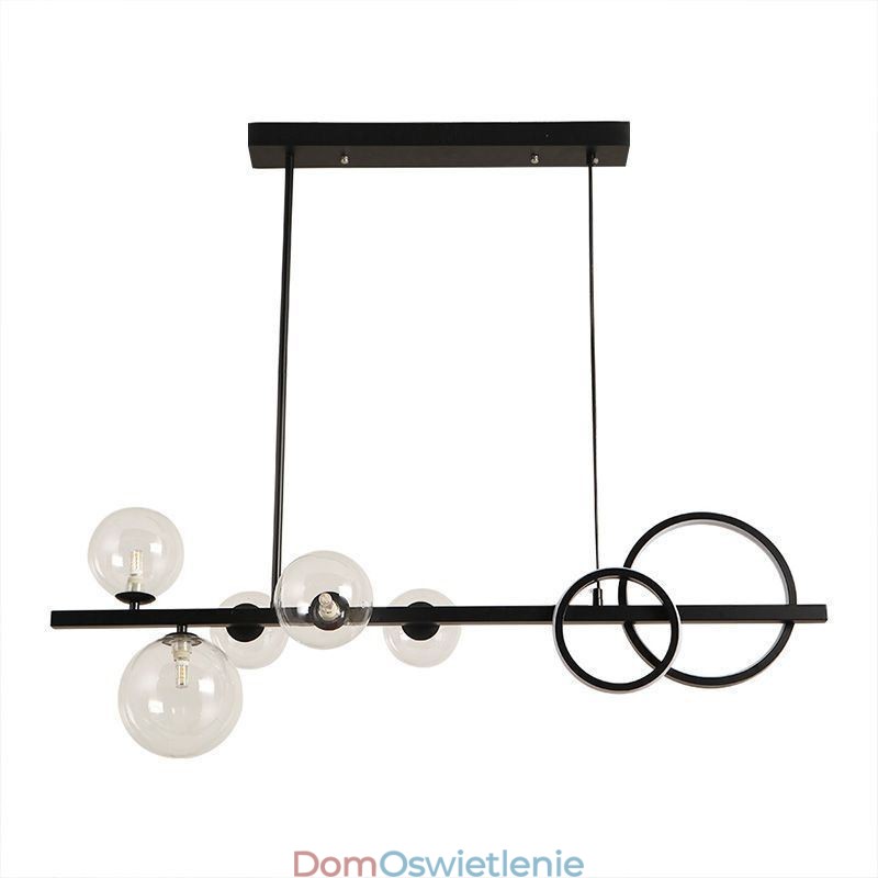 Nowoczesna szklana bańka wisząca lampa czarna długa lampa wspornikowa