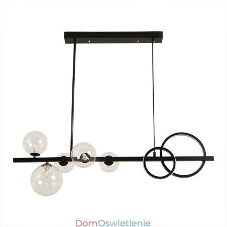 Nowoczesna szklana bańka wisząca lampa czarna długa lampa wspornikowa Nowoczesna szklana bańka wisząca lampa czarna długa lampa wspornikowa