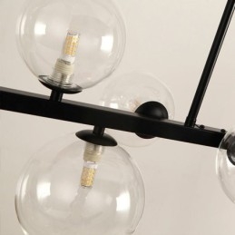 Nowoczesna szklana bańka wisząca lampa czarna długa lampa wspornikowa