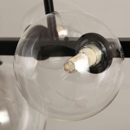 Nowoczesna szklana bańka wisząca lampa czarna długa lampa wspornikowa