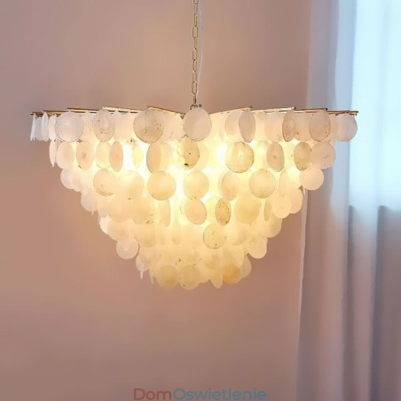 Naturalny żyrandol muszlowy okrągły warstwowy wiszący lampa jadalna Naturalny żyrandol muszlowy okrągły warstwowy wiszący lampa jadalna