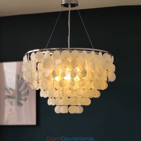 Capiz Shell Pendant Light Natural Wiszący Okrągły Warstwowy Żyrandol Capiz Shell Pendant Light Natural Wiszący Okrągły Warstwowy Żyrandol