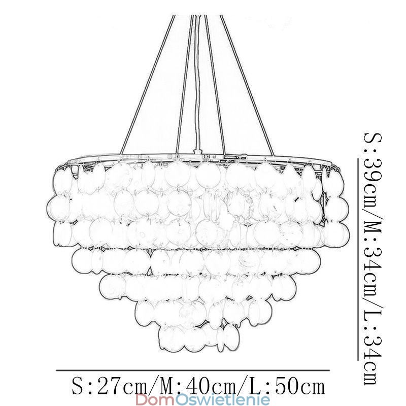 Capiz Shell Pendant Light Natural Wiszący Okrągły Warstwowy Żyrandol