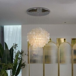 Nowoczesna lampa wisząca muszla, współczesne oświetlenie sufitowe do jadalni