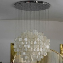 Nowoczesna lampa wisząca muszla, współczesne oświetlenie sufitowe do jadalni