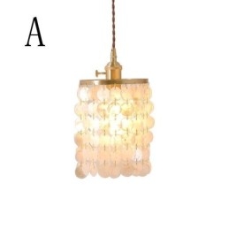 Nowoczesny klasyczny żyrandol z białym kloszem muszli, lampa wisząca, sufitowa