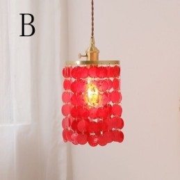 Nowoczesny klasyczny żyrandol z białym kloszem muszli, lampa wisząca, sufitowa