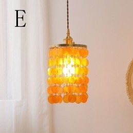 Nowoczesny klasyczny żyrandol z białym kloszem muszli, lampa wisząca, sufitowa