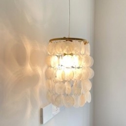 Nowoczesna lampa wisząca Capiz Współczesne mini oświetlenie sufitowe wiszące jadalnia