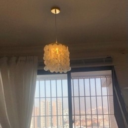 Nowoczesna lampa wisząca Capiz Współczesne mini oświetlenie sufitowe wiszące jadalnia