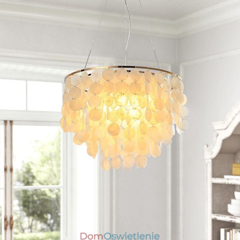 Nowoczesna biała muszla sufitowa lampa wisząca żyrandol