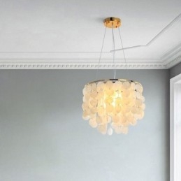 Nowoczesna biała muszla sufitowa lampa wisząca żyrandol
