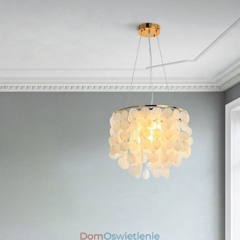 Nowoczesna biała muszla sufitowa lampa wisząca żyrandol