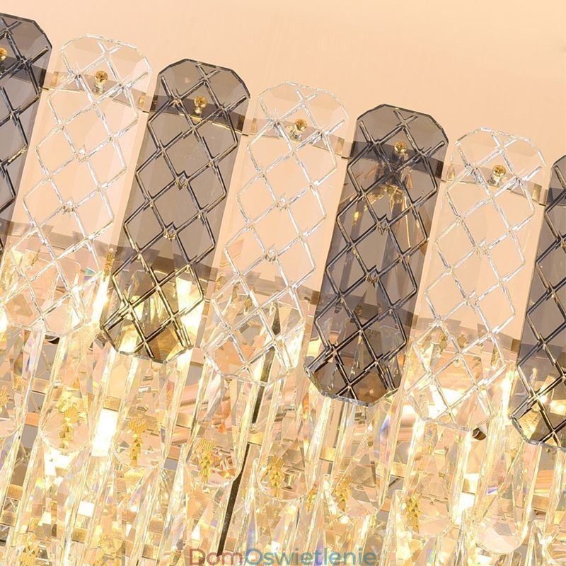 Nowoczesna kryształowa lampa wisząca Luksusowa owalna lampa wisząca