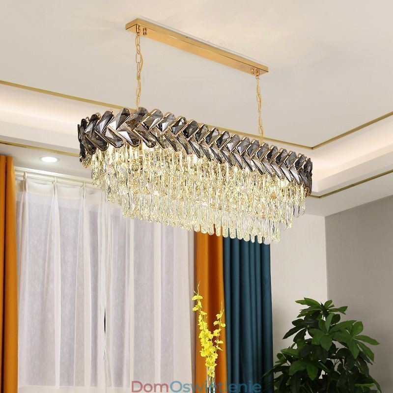 Europejska kryształowa lampa wisząca Luksusowa owalna lampa sufitowa