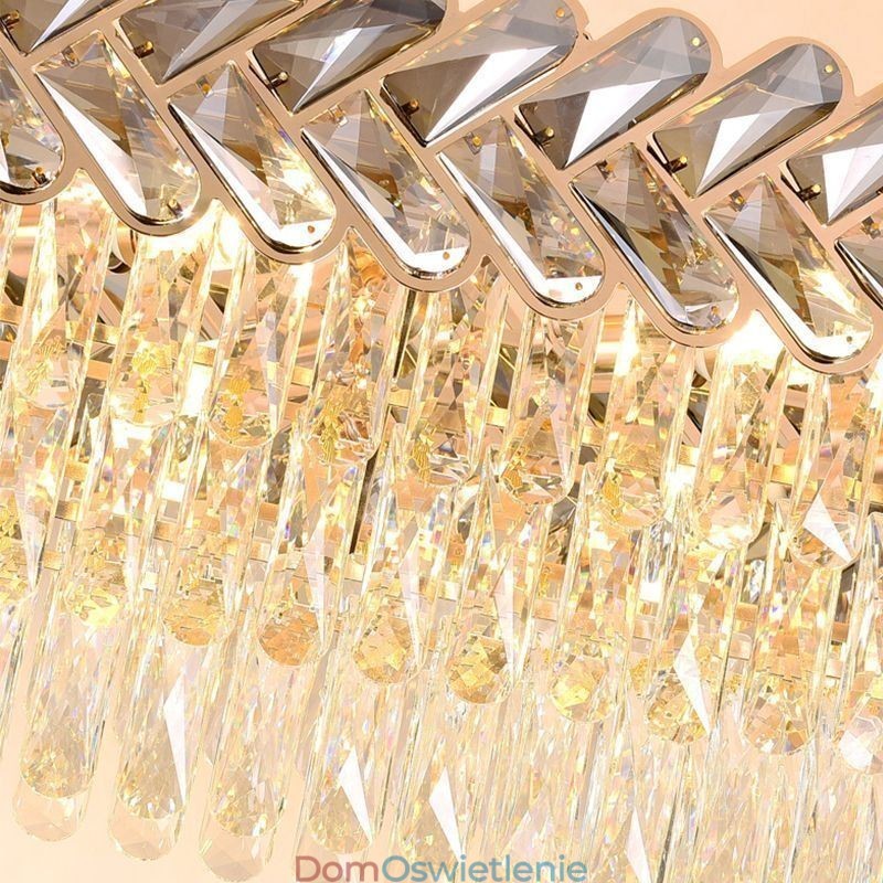 Europejska kryształowa lampa wisząca Luksusowa owalna lampa sufitowa