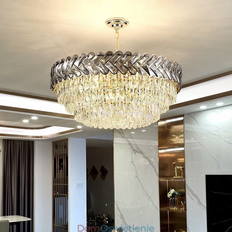 Kryształowa lampa wisząca Złota lampa sufitowa