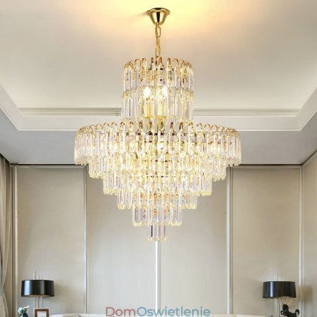Elegancka lampa wisząca kryształowa okrągła oprawa sufitowa Elegancka lampa wisząca kryształowa okrągła oprawa sufitowa