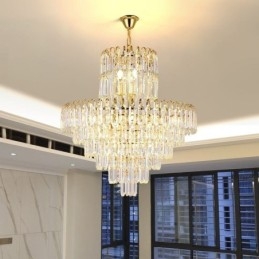 Elegancka lampa wisząca kryształowa okrągła oprawa sufitowa