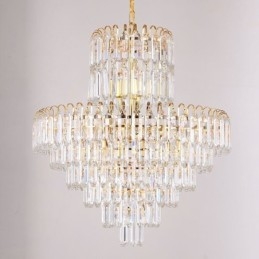 Elegancka lampa wisząca kryształowa okrągła oprawa sufitowa