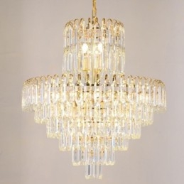 Elegancka lampa wisząca kryształowa okrągła oprawa sufitowa