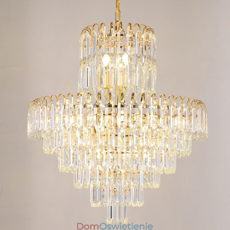 Elegancka lampa wisząca kryształowa okrągła oprawa sufitowa