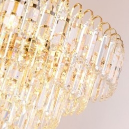 Elegancka lampa wisząca kryształowa okrągła oprawa sufitowa