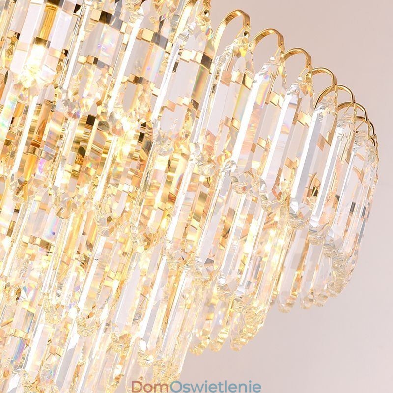 Elegancka lampa wisząca kryształowa okrągła oprawa sufitowa