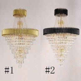 Nowoczesna kryształowa lampa wisząca stożkowa lampa sufitowa