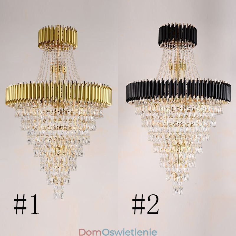 Nowoczesna kryształowa lampa wisząca stożkowa lampa sufitowa