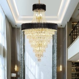 Nowoczesna kryształowa lampa wisząca stożkowa lampa sufitowa