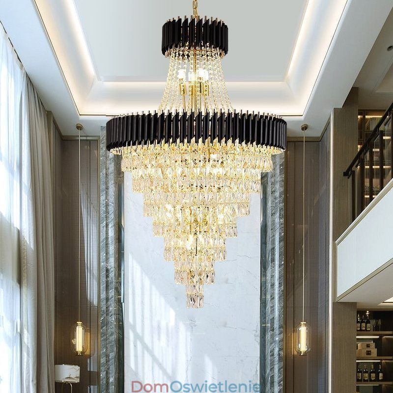 Nowoczesna kryształowa lampa wisząca stożkowa lampa sufitowa
