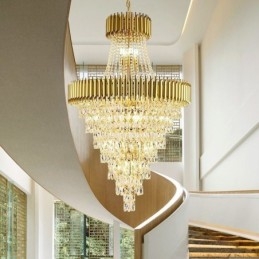 Nowoczesna kryształowa lampa wisząca stożkowa lampa sufitowa
