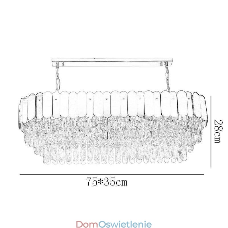 Kryształowa lampa wisząca Luksusowa owalna lampa sufitowa