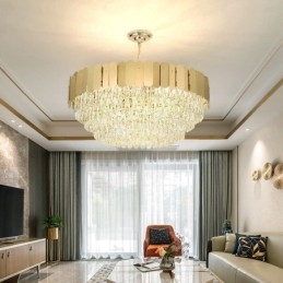 Nowoczesna lampa wisząca Kryształowa okrągła lampa wisząca sufitowa