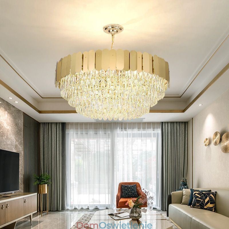 Nowoczesna lampa wisząca Kryształowa okrągła lampa wisząca sufitowa