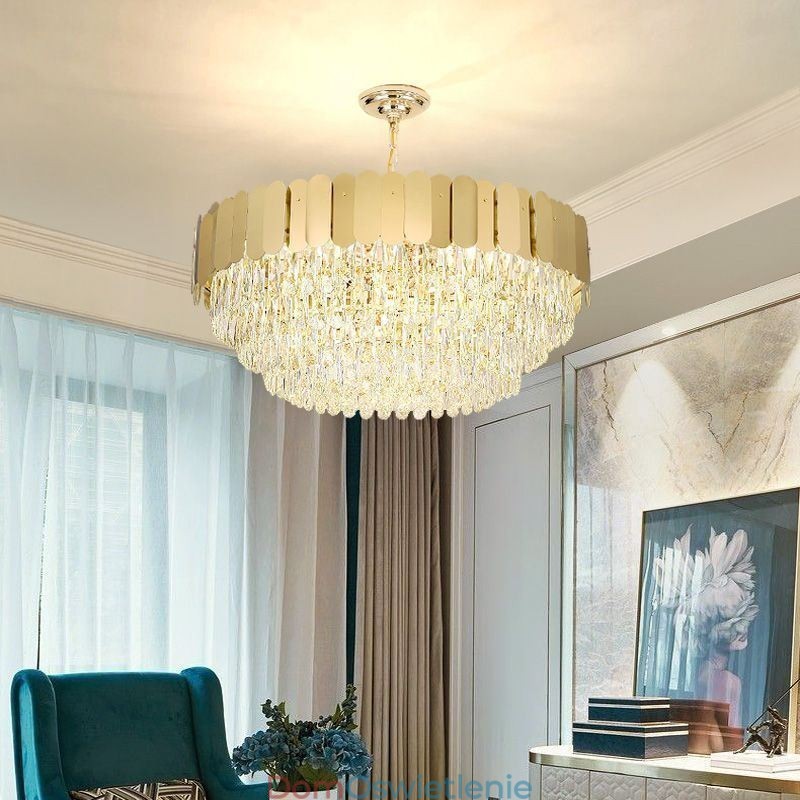 Nowoczesna lampa wisząca Kryształowa okrągła lampa wisząca sufitowa