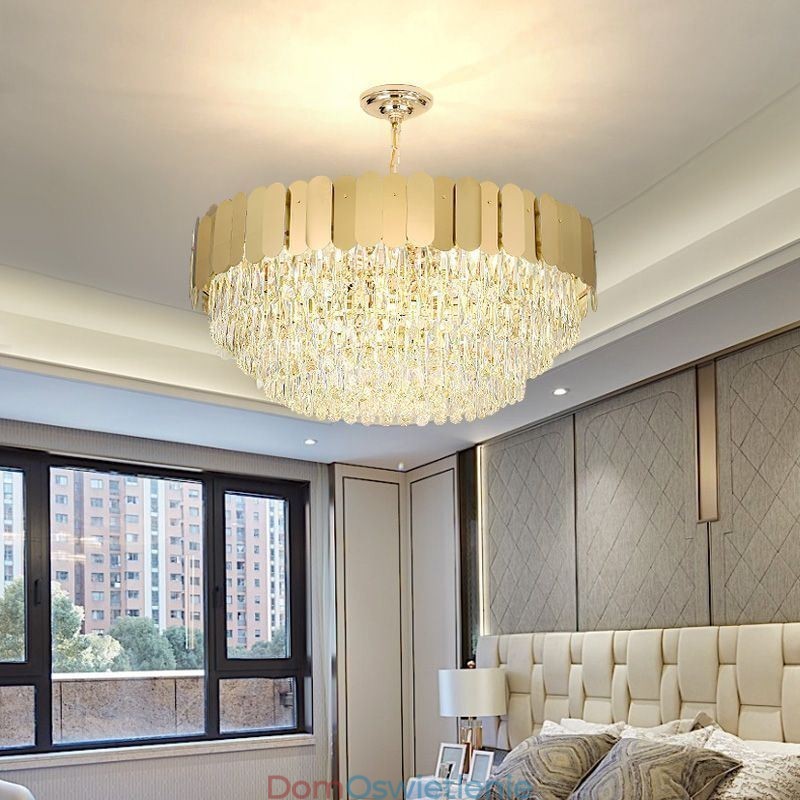 Nowoczesna lampa wisząca Kryształowa okrągła lampa wisząca sufitowa