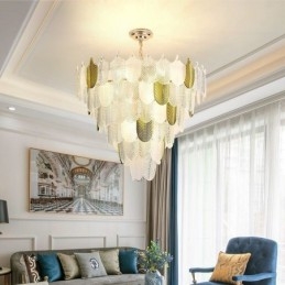 Kryształowa Elegancka Liść Wisząca Lampa Sufitowa Wisząca Lampa