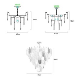 Kryształowa Elegancka Liść Wisząca Lampa Sufitowa Wisząca Lampa
